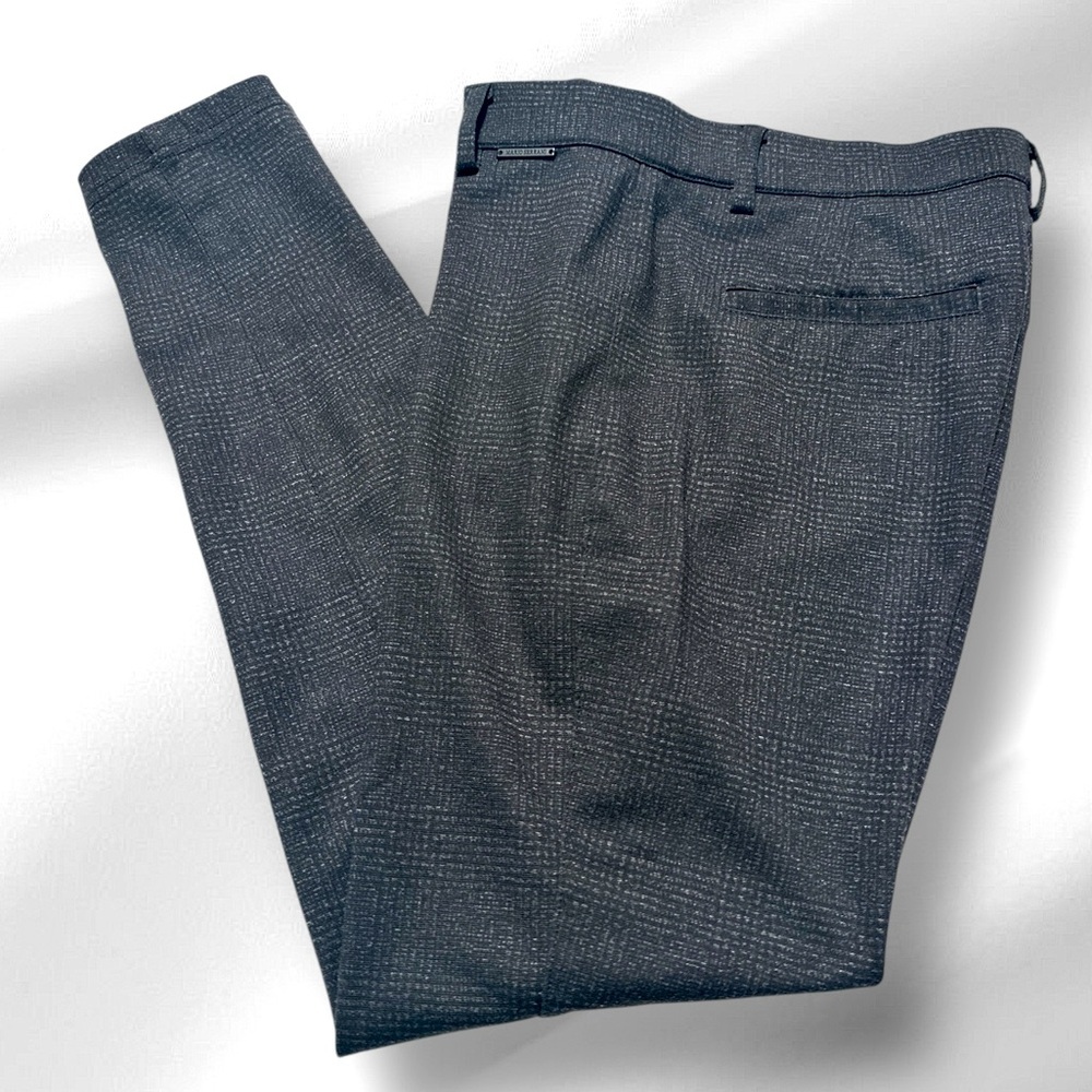 Mario Serrani Italy Womens Comfort Stretch Mini Check, Sz Small Pants‎